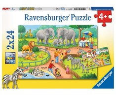 Ravensburger Dėlionė 2x24 vnt. - Diena zoologijos sode