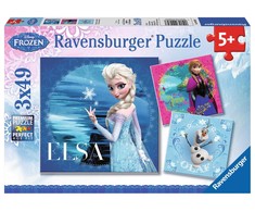 Ravensburger Dėlionė 3x49 vnt. - Frozen:  Elza, Ana ir Olafas