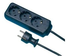 REV Socket line 3 kartus 3,0 m juodas