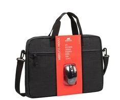 Rivacase Dėklas 8038 Juodas 15.6" + Belaidė pelė