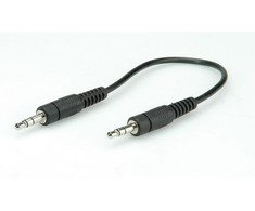Kabelis Roline Jack 3.5mm - Jack 3.5mm 0.2m juoda (11.09.4500)