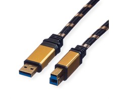 Kabelis USB Roline USB-A - 0.8 m Auksinis (JAB-1944111)