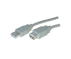 S-Conn helos USB 2.0 Verlängerung Stecker Typ A auf Buchse Typ A, 1,8 m, hellgrau