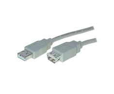 S-Conn helos USB 2.0 Verl. 3,0 m Buchse Typ A auf Stecker Typ A, 3 m, grau, lose