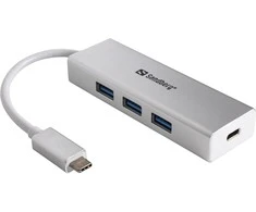 Sandberg USB-C iki 3xUSB 3.0 Hub + PD