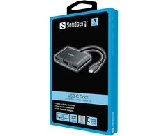 Sandberg USB-C dokas 2xHDMI+1xVGA+USB+PD