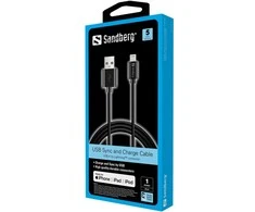 Sandberg USB>Lightning MFI 1m Juodas