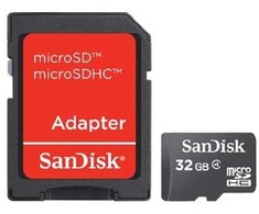 Atminties kortelė SanDisk Micro SDHC 32GB + SD adapteriai; EAN: 619659066918