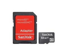 Atminties kortelė SanDisk Micro SDHC 32GB + SD adapteriai; EAN: 619659066918