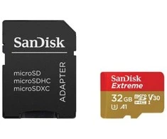 Atminties kortelė SanDisk Extreme Micro SDHC 32GB + SD Adapteriai veiksmo sporto kameroms - Twin Pack - 100MB/s A1 C10 V30 UHS-I U3; EAN: 619659155117