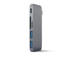 SATECHI Type-C Pass-Through USB šakotuvas su USB-C įkrovimo prievadu, pilka