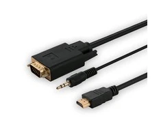 Kabelis Savio HDMI - D-Sub (VGA) + Jack 3.5mm 1.8m juoda (SAVKABELCL- 104)