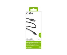 SBS LTHL200 USB-A – Micro-USB kabelis 1m – juodos spalvos