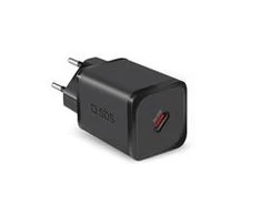 SBS TETRGAN1C45W 45W GaN USB-C laidinis įkroviklis su Power Delivery – juodos spalvos
