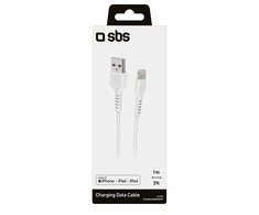 SBS TECABLEUSBIP589W USB-A – Lightning kabelis – baltos spalvos