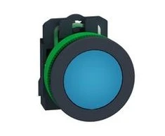Schneider Electric Harmony XB5 plokščias plastikinis mygtukas. mėlynas fi30 sklandus objektyvas integruotas LED 110...120 V AC XB5FVG6