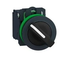 Schneider Electric Harmony XB5 Plokščias plastikinis jungiklis. juodas fi30 2 padėčių stabilus 1Z + 1R XB5FD25