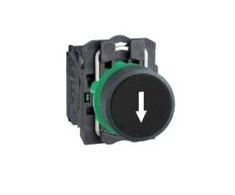 Schneider Electric Schneider Pilnai juodai uždengtas mygtukas, skersmuo 22, su savimi. grąžinti - ,rodyklė žemyn, - 1 NO XB5AA3351