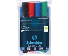 Schneder Žymeklių baltai lentai rinkinys Schneider, 4 spalvos