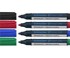 Schneder Žymeklių baltai lentai rinkinys Schneider, 4 spalvos