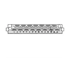 SCHROFF SCHROFF kištukas H tipas, EN 60603, DIN 41612, moteriška, 15 kontaktų, FASTON 6,3 mm