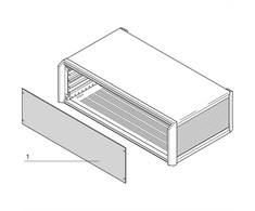 SCHROFF SCHROFF PropacPRO priekinis skydelis, viso pločio, neekranuotas, 3 HU, 63 HU, 2 mm, Al, anoduotas, neapdoroti kraštai
