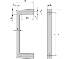SCHROFF SCHROFF MultipacPRO Laikiklis priekinis, vientisas, plotis 10 mm, 3 HU