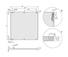 SCHROFF SCHROFF priekinis skydelis, Refrofit dangtis, 3 HU, 10 HU, 2,5 mm, Al, anoduotas, neapdoroti kraštai