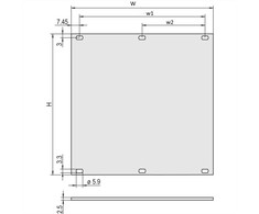 SCHROFF SCHROFF priekinis skydelis, neekranuotas, 3 HU, 3 AG, 2,5 mm, Al, priekis anoduotas, galinis laidus