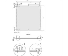 SCHROFF SCHROFF Priekinis skydelis, U profilis, Modernizuotas ekranavimas, 3 HU, 8 HU, 2,5 mm, Al, anoduotas priekis, laidi galinė dalis