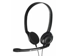 Itin lengvos kompiuterinės ausinės Sennheiser PC 3 CHAT, su mikrofonu, 2x 3.5mm, Juodos