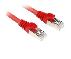 Sharkoon 0.25m Cat.6 S/FTP - 0.25 m - Cat6 - S/FTP (S-STP) - RJ-45 - RJ-45 - Raudona