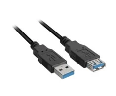 Sharkoon USB 3.2 Gen 1 Verlängerungskabel, USB-A Stecker > USB-A Buchse (juodas, 1 Meter)