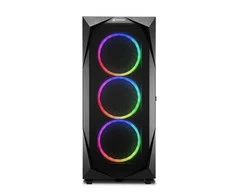 Sharkoon REV300, Tower-case - juodas, Tempered Glass