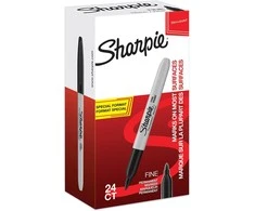 Sharpie smulkūs juodi markeriai (24 vnt. dėžutėje) - 2077128