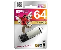 Silicon Power | Blaze B30 | 64 GB | USB 3.0 | Juodas