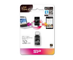 Silicon Power Mobile C31 USB flash drive 32 GB USB Type-A / USB Type-C 3.2 Gen 1 (3.1 Gen 1) Juodas, Sidabrinis