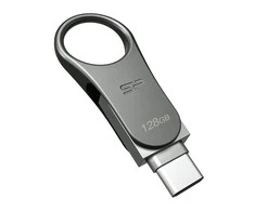 „Silicon Power Mobile C80“ USB atmintinė 128 GB A tipo USB / C tipo USB 3.0 (3.1 Gen 1) Titanium