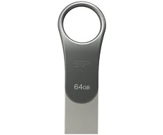 Atmintukas Silicon Power Mobile C80 64GB USB 3.0 Type-C Sidabrinis