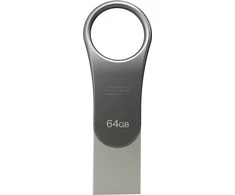 Atmintukas Silicon Power Mobile C80 64GB USB 3.0 Type-C Sidabrinis