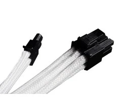 SilverStone 8-Pin-PCIe to 6+2-Pin-PCIe Extension – 250mm baltos spalvos