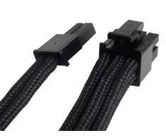 SilverStone 8 kontaktų PCIe į 6+2 kontaktų PCIe prailginimo kabelis, 250 mm, juodas