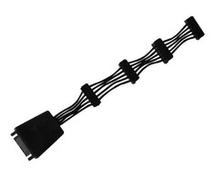 SilverStone SATA 15- pin - SATA 15- pin x4, 0,19m, Juodas (SSTCP06E4SATAIianschlusskabel)
