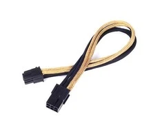 SilverStone 6-Pin-PCIe to 6-Pin-PCIe Cable 250mm - juodos spalvos/aukso spalvos