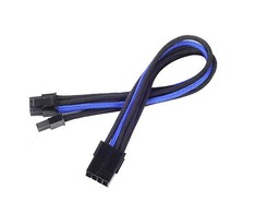 SilverStone PCI 8 kontaktų į PCIe 6+2 kontaktų jungčių kabelis, 250 mm – juodas/mėlynas