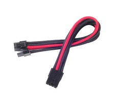 SilverStone PCIe-8-Pin to PCIe-6+2-Pin Cable, 250mm - juodos spalvos/raudonos spalvos