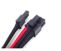 SilverStone PCIe-8-Pin to PCIe-6+2-Pin Cable, 250mm - juodos spalvos/raudonos spalvos