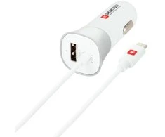 Įkroviklis Skross AUTOMOB. ĮKROVIKLIS ZAPALNICZKA SKROSS 1X USB 1A 12V/24V BALTA + KABELIS MICRO USB