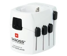 Kelioninis tinklo adapteris 230V 7A PRO kištukai AU/CN/UK/US/IT - lizdas EU SKROSS