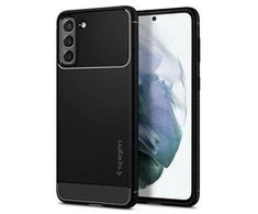 Spigen Rugged Armor dėklas skirtas Samsung Galaxy S21, spalva - Matte Black